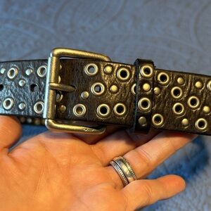 DKNY Blackish Brown Grommet Belt